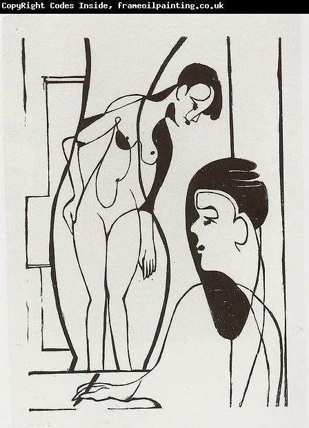 Ernst Ludwig Kirchner Artist and female modell